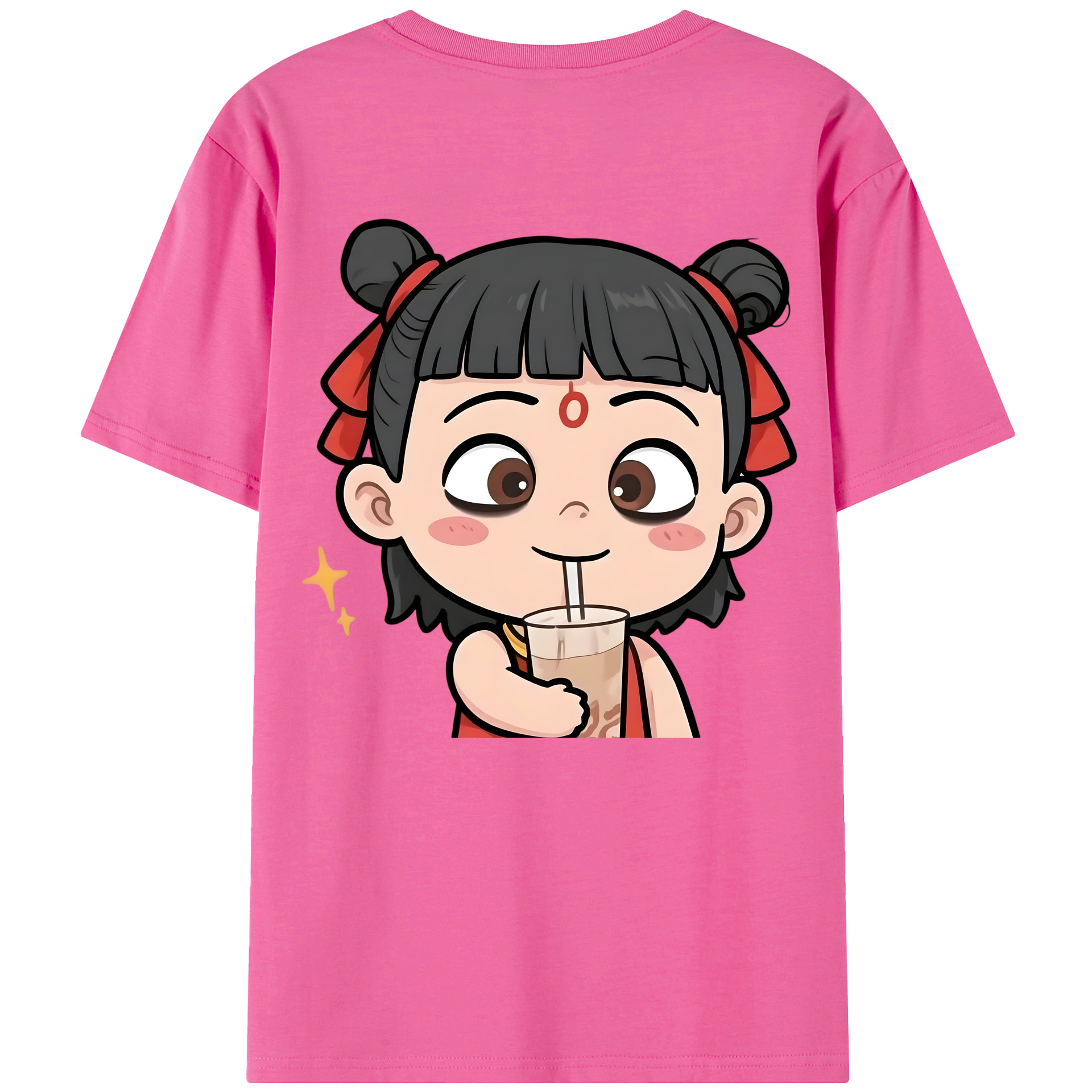 （画像用） Ne Zha 2 ナタ 魔童の大暴れ レディース半袖Tシャツ(バックプリント)